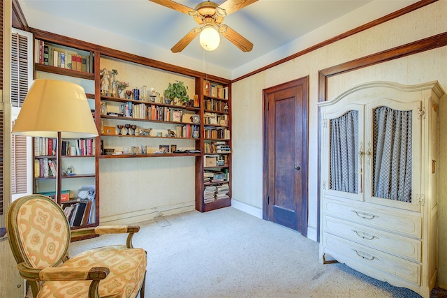 34-06 81st Unit 42, Jackson Heights, NY 11372 - living area featuring ceiling fan and carpet flooring