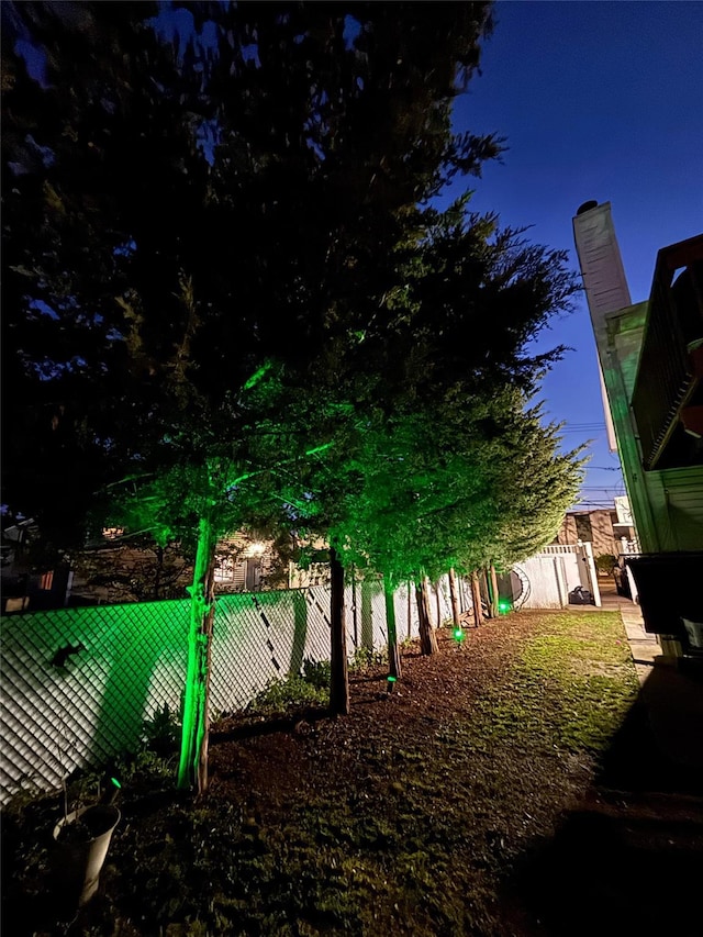view of yard with fence