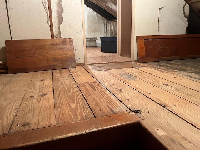 view of unfinished attic