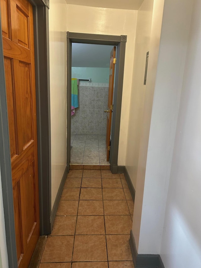 45 S Lander St, Newburgh, NY 12550 - hallway featuring light tile patterned floors and baseboards
