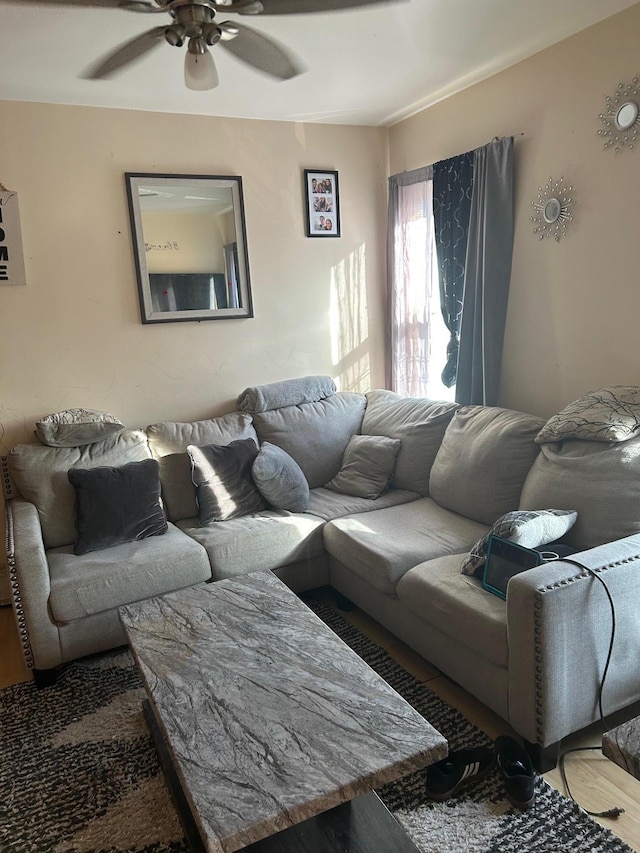 45 S Lander St, Newburgh, NY 12550 - living area with ceiling fan