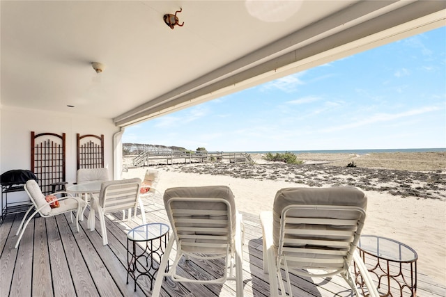 279 Dune Rd Unit 2, Westhampton Beach, NY 11978 - wooden terrace featuring a water view