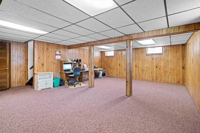 35 Capt Faldermeyer Dr, Stony Point, NY 10980 - carpeted office with wooden walls and a drop ceiling