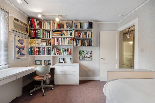 67 Walbrooke Rd, Scarsdale, NY 10583 - carpeted bedroom featuring an AC wall unit and ornamental molding