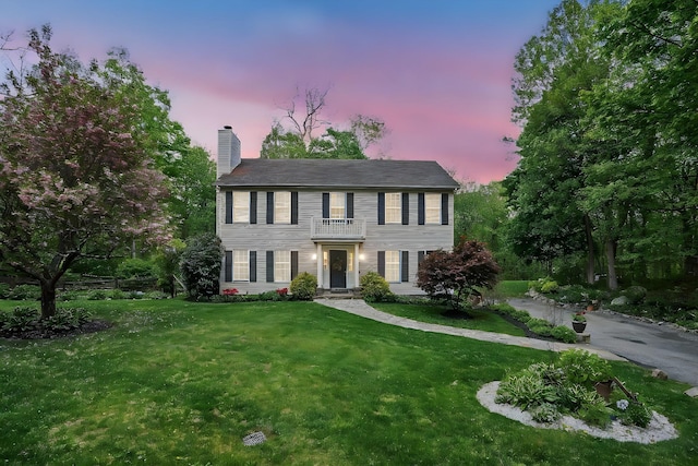 304 Church Rd, Putnam Valley, NY 10579 - colonial house with a chimney, a front yard, and driveway