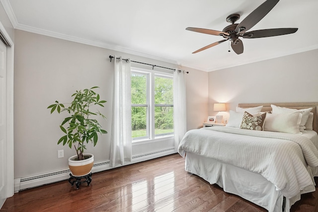 304 Church Rd, Putnam Valley, NY 10579 - bedroom with wood finished floors, crown molding, and a ceiling fan