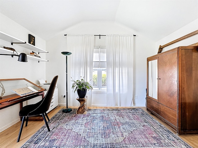 96 Grove St, Beacon, NY 12508 - office area with lofted ceiling and wood finished floors