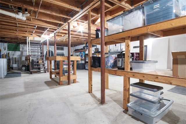 96 Grove St, Beacon, NY 12508 - unfinished basement featuring washer / clothes dryer