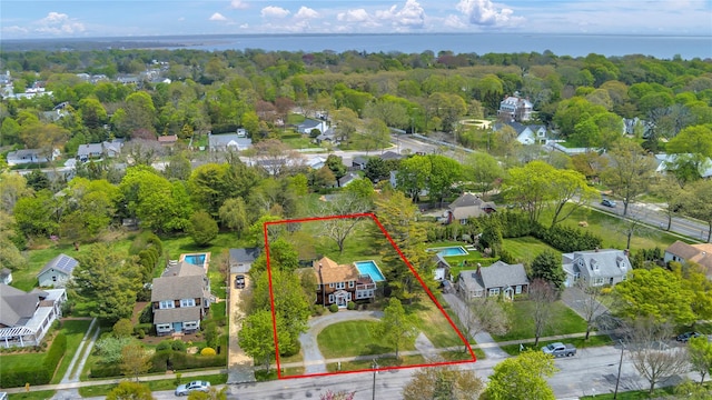 7 N Howells Point Rd, Bellport Village, NY 11713 - aerial view of residential area featuring property boundaries highlighted