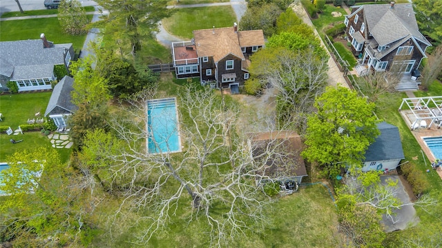 7 N Howells Point Rd, Bellport Village, NY 11713 - aerial view of residential area featuring a pool area