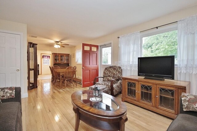 135 Cottage Rd, Carmel, NY 10512 - living room featuring plenty of natural light, light wood finished floors, and ceiling fan