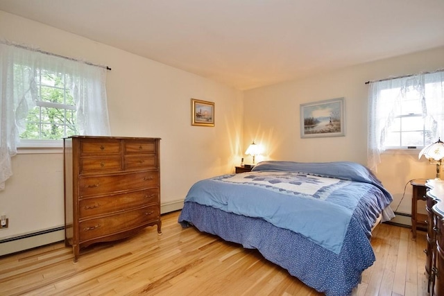 135 Cottage Rd, Carmel, NY 10512 - bedroom featuring light wood finished floors, a baseboard heating unit, and baseboard heating