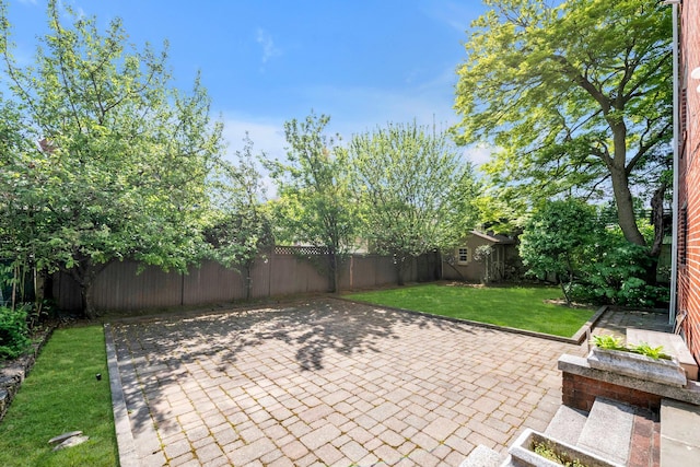 2330 Kingsland Ave, Bronx, NY 10469 - view of patio featuring an outbuilding