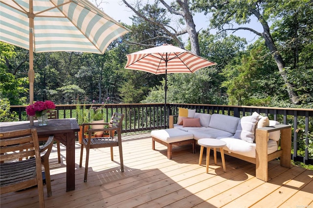 deck with outdoor lounge area