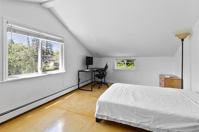 202 W Main St, Mount Kisco, NY 10549 - bedroom with lofted ceiling, baseboard heating, and an office area