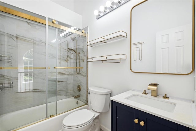 1601 Pondcrest Ln, White Plains, NY 10607 - bathroom featuring toilet, combined bath / shower with glass door, and vanity