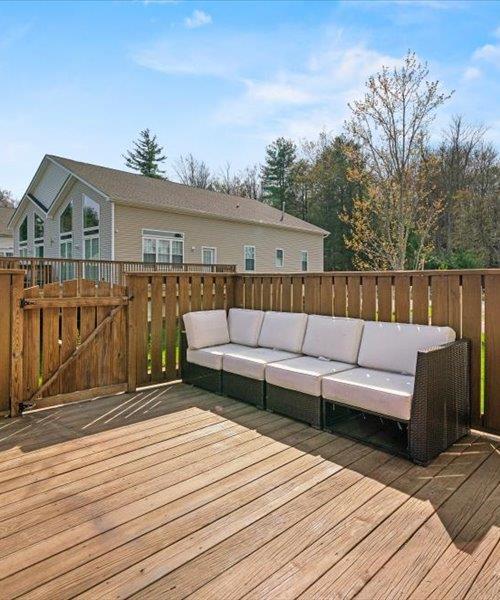 deck with an outdoor living space