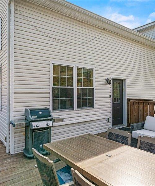 deck featuring a grill