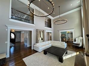 2 Enclave Ct, Dix Hills, NY 11746 - building lobby with a high ceiling and crown molding