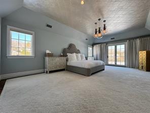 2 Enclave Ct, Dix Hills, NY 11746 - bedroom featuring carpet floors, lofted ceiling, and baseboards