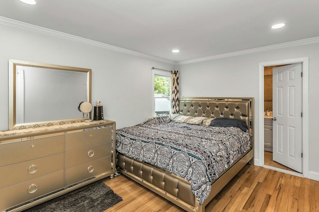 1 Valley Forge Dr, Wheatley Heights, NY 11798 - bedroom with ornamental molding, wood finished floors, and recessed lighting
