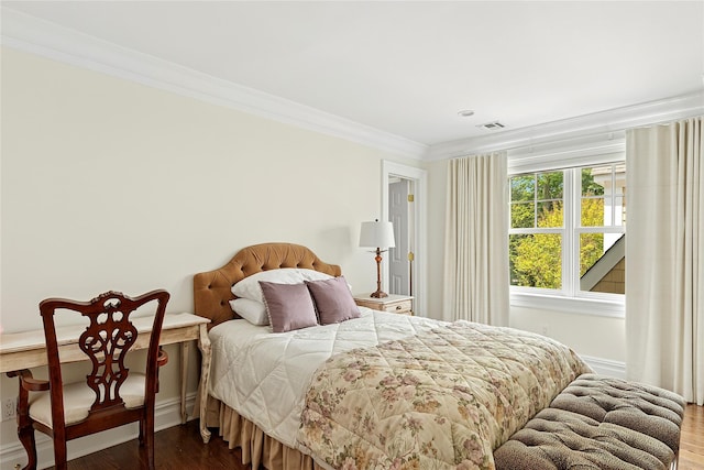 1608 Stewart Ln, Laurel Hollow, NY 11791 - bedroom featuring ornamental molding and wood finished floors