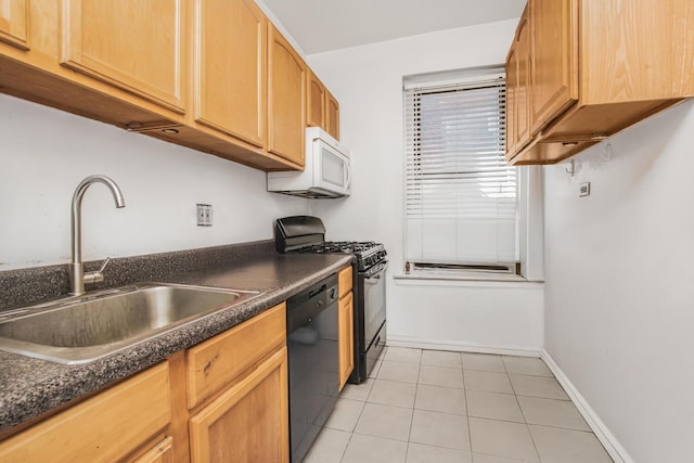 2199 Holland Ave Unit 4D, Bronx, NY 10462 - kitchen with dishwasher, range with gas stovetop, a sink, white microwave, and dark countertops