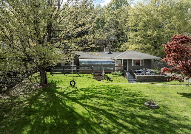 119 W Hunns Lake Rd, Stanfordville, NY 12581 - view of yard featuring a deck and a fire pit