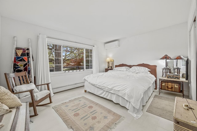 119 W Hunns Lake Rd, Stanfordville, NY 12581 - bedroom featuring a baseboard radiator and a wall unit AC