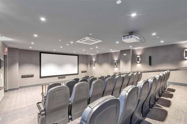 17101 Aspenwood Dr, Plainview, NY 11803 - home theater with recessed lighting, baseboards, and light carpet
