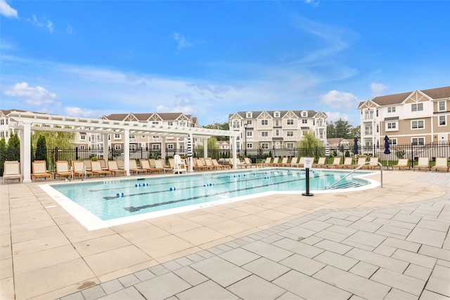 17101 Aspenwood Dr, Plainview, NY 11803 - community pool with a patio area and a pergola