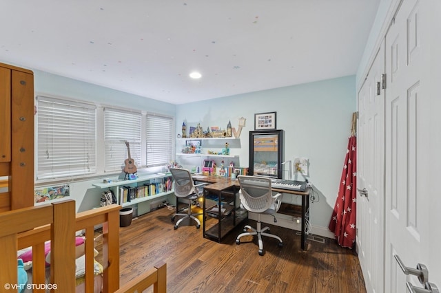 79 Sands Point Rd, Port Washington, NY 11050 - home office featuring recessed lighting and wood finished floors