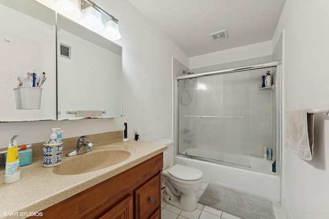 79 Sands Point Rd, Port Washington, NY 11050 - bathroom with vanity, tile patterned flooring, toilet, and visible vents