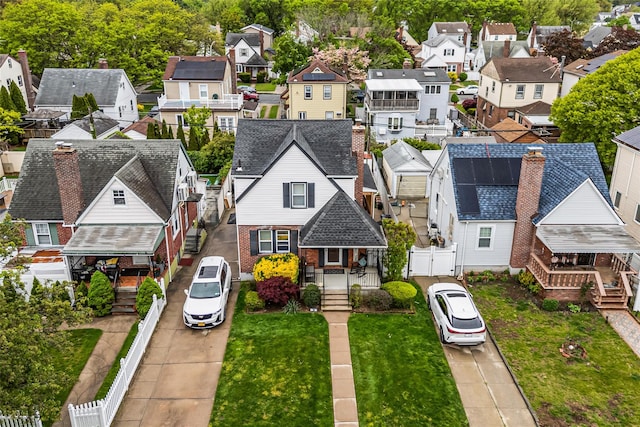 aerial view featuring a residential view