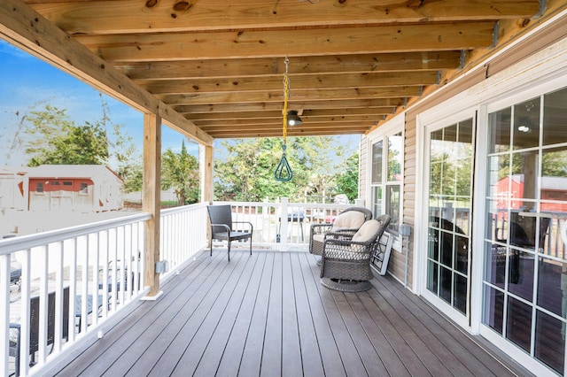 view of wooden deck