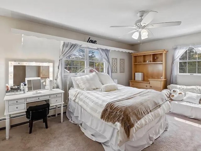 216 Maple Ave, Monroe, NY 10950 - bedroom with multiple windows, carpet, a ceiling fan, and a desk