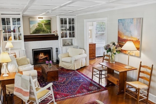 sunroom featuring coffered ceiling