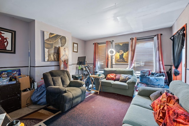 view of carpeted living area