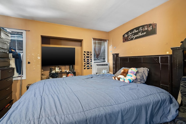 bedroom with cooling unit