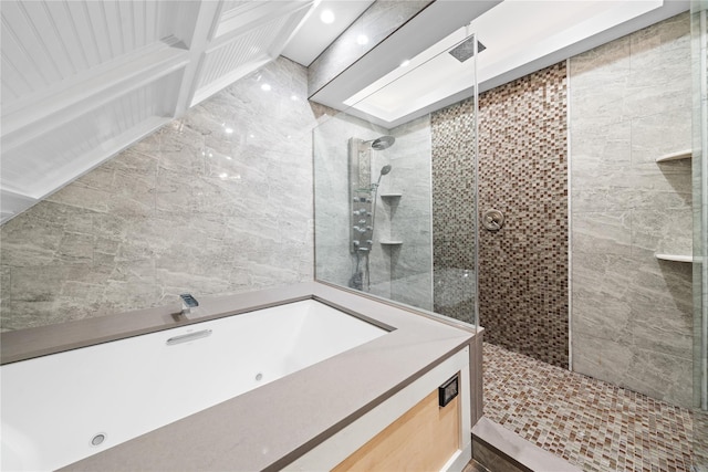 bathroom with walk in shower
