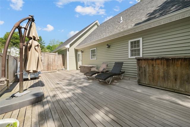 wooden terrace with fence