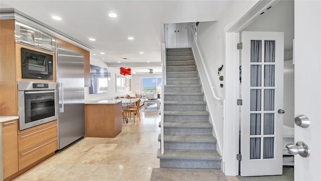 575 Dune Rd Unit 36And 37, Westhampton Beach, NY 11978 - staircase featuring recessed lighting