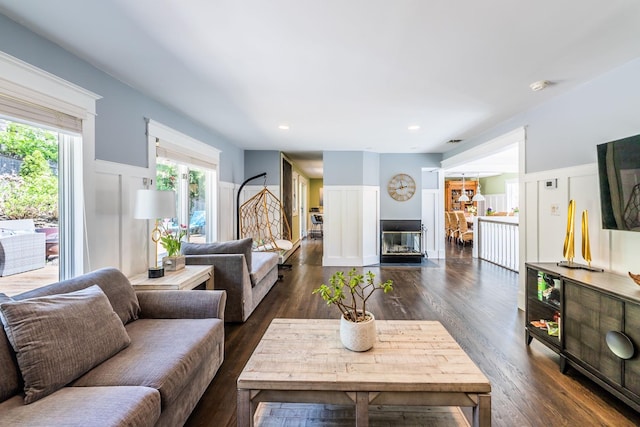 60 Bayview Dr, Huntington, NY 11743 - living area with dark wood finished floors
