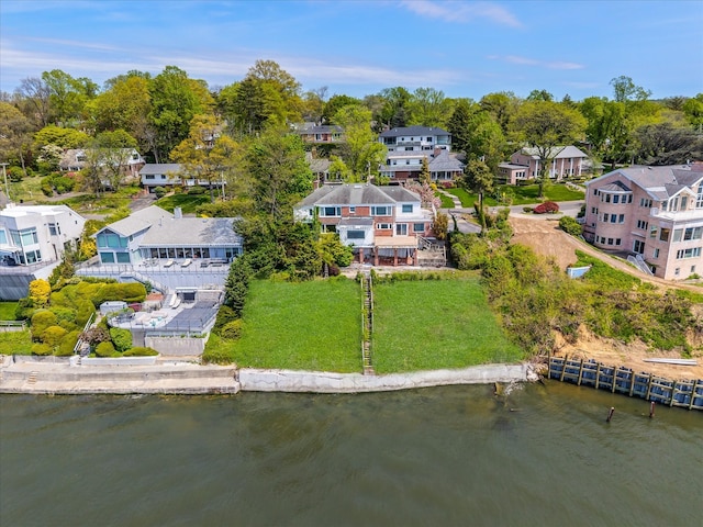 22 Shorecliff Pl, Great Neck, NY 11023 - bird's eye view featuring a water view and a residential view