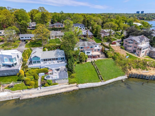 22 Shorecliff Pl, Great Neck, NY 11023 - birds eye view of property with a water view and a residential view