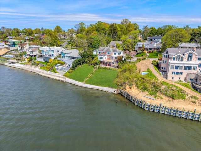 22 Shorecliff Pl, Great Neck, NY 11023 - drone / aerial view featuring a water view and a residential view