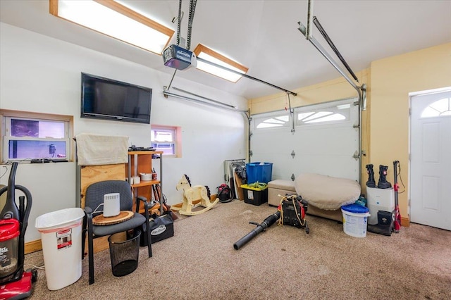 garage featuring a garage door opener