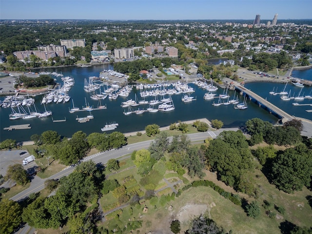 90 Union St Unit 1A, New Rochelle, NY 10801 - aerial overview of property's location with numerous boat docks and a nearby body of water