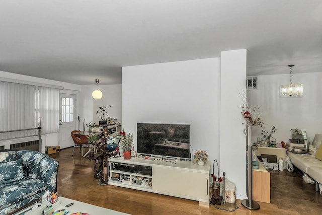 138-10 Franklin Ave Unit 9J, Flushing, NY 11355 - living room with a chandelier and wood finished floors