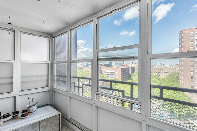 138-10 Franklin Ave Unit 9J, Flushing, NY 11355 - unfurnished sunroom featuring a view of city